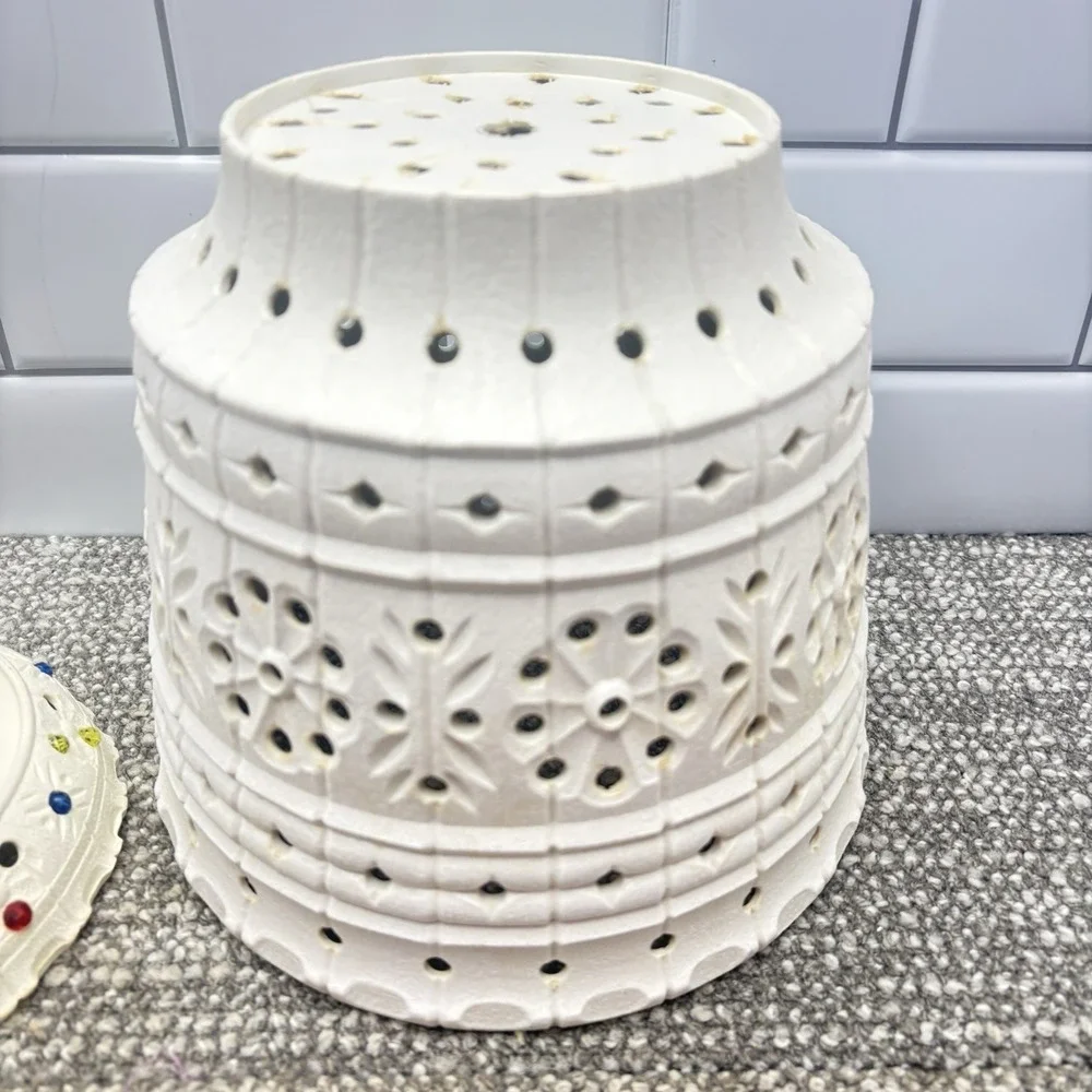 Vintage Lawnware Blow Mold Patio Planter Pot Saucer Drilled Holes Unfinished 8